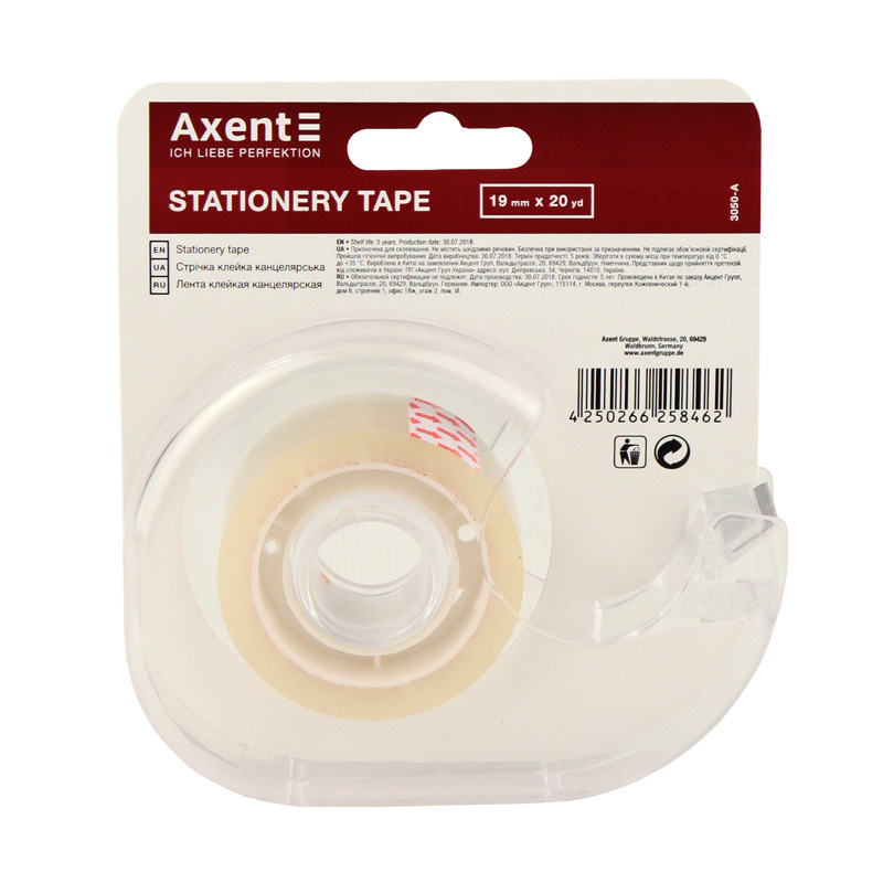 Клейка стрічка AXENT 19*20 яр прозора в диспенсері (3050-A)